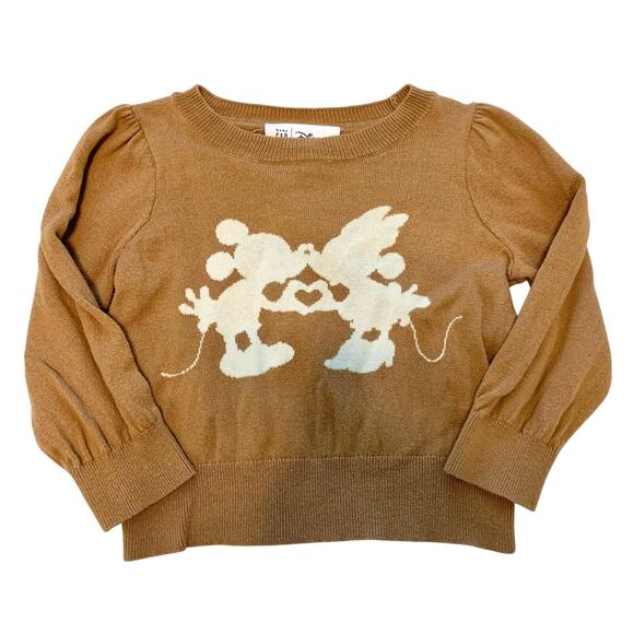 GAP Disney Beige Mickey and Minnie Pullover Knit Sweater - Picture 1 of 5